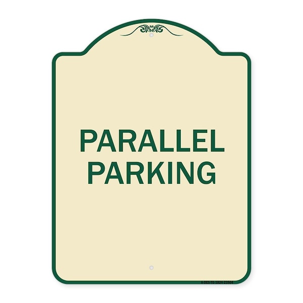 Signmission Designer Series Parallel Parking, Tan & Green Heavy-Gauge Aluminum Sign, 24" x 18", TG-1824-23504 A-DES-TG-1824-23504 - main